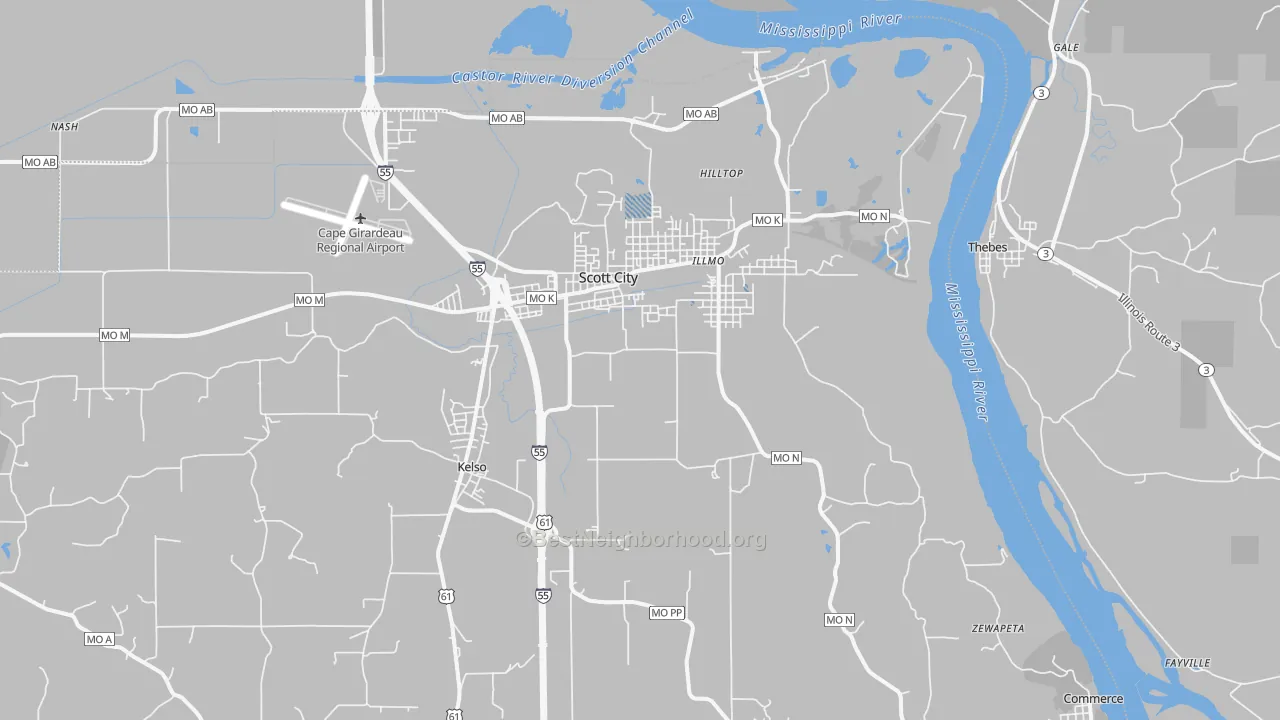 Transit Grade map of 63780, MO