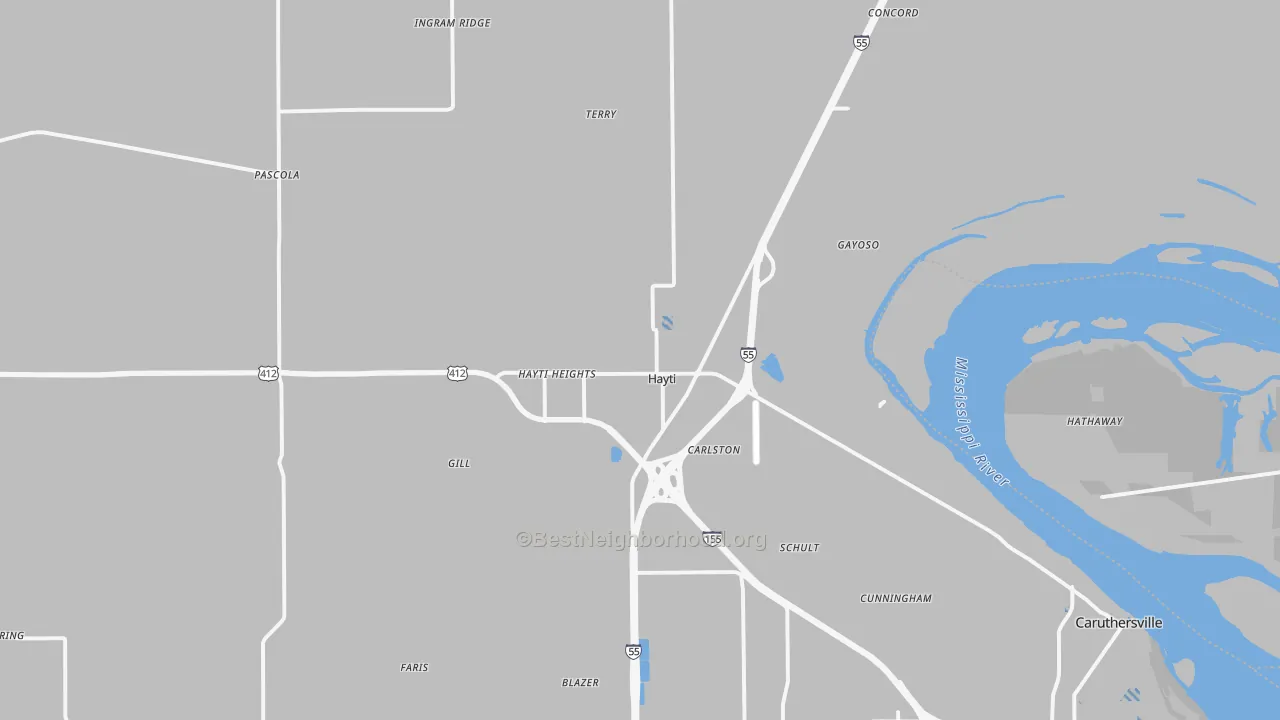 Transit Grade map of 63851, MO