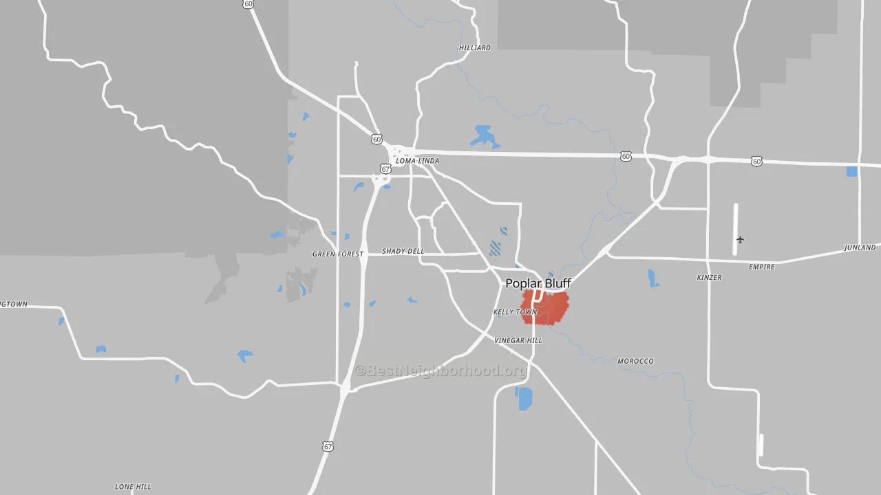 Transit Grade map of 63901, MO