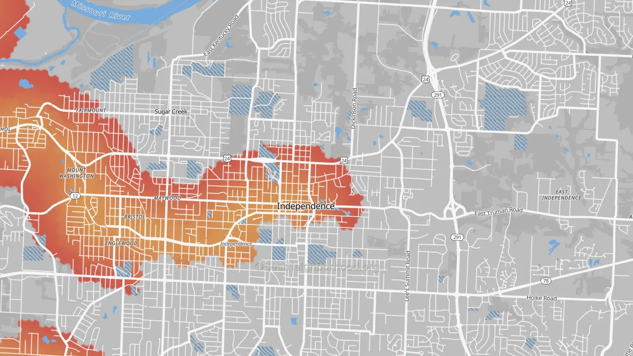 Transit Grade map of 64050, MO