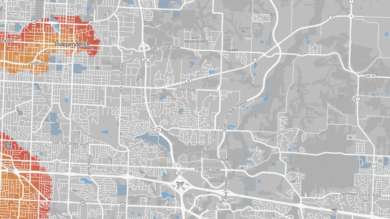 Transit Grade map of 64057, MO