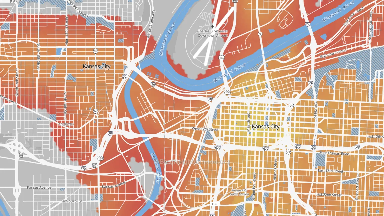 Transit Grade map of 64101, MO