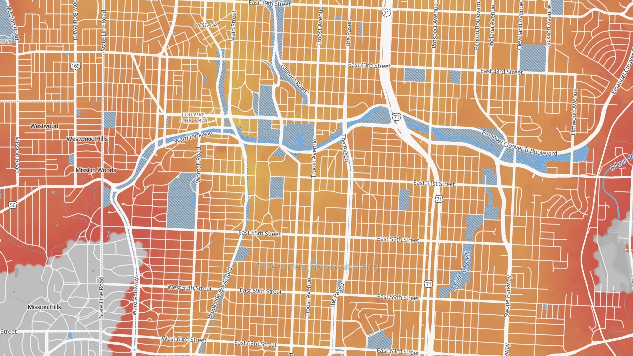 Transit Grade map of 64110, MO