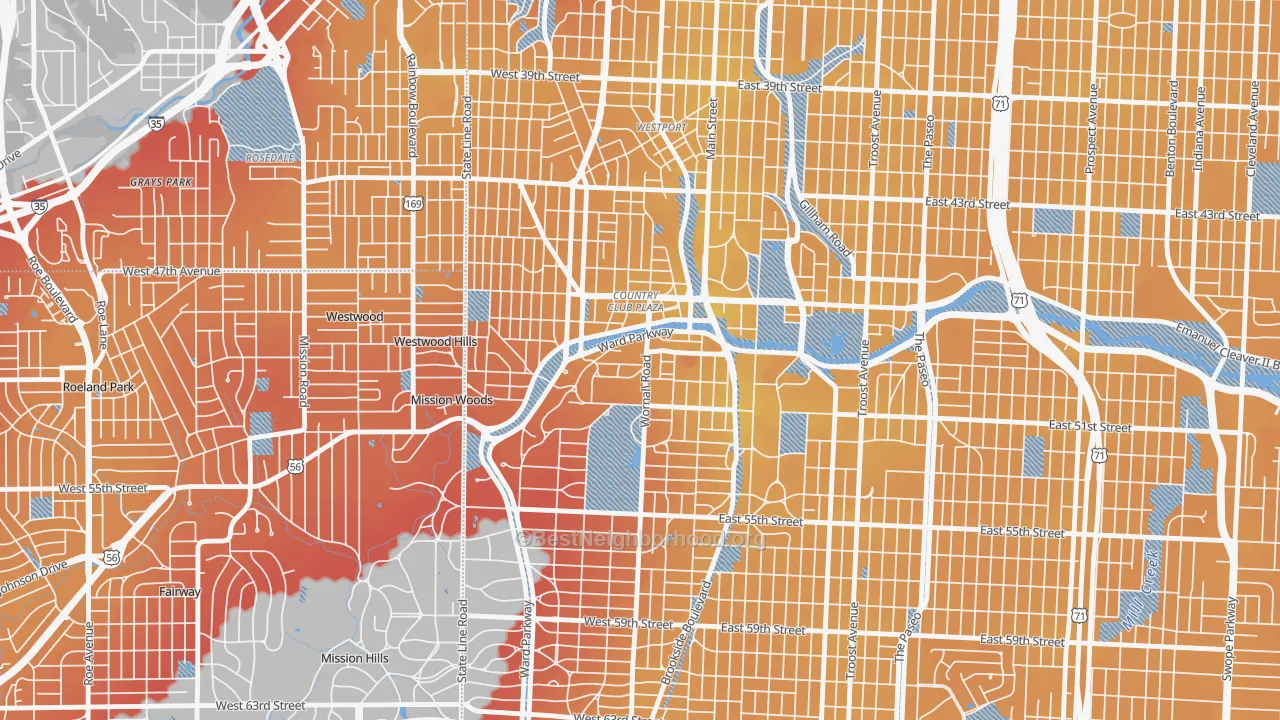 Transit Grade map of 64112, MO