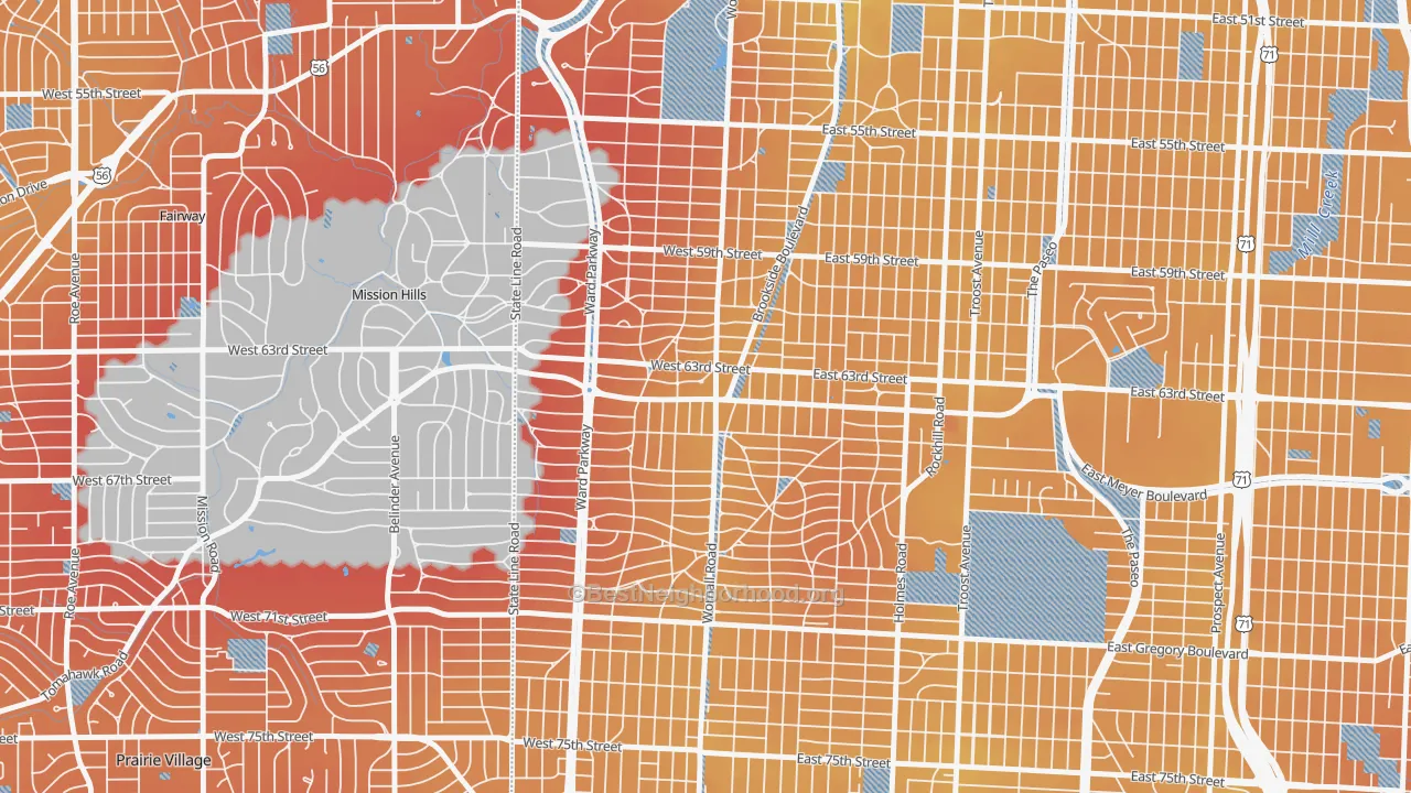 Transit Grade map of 64113, MO