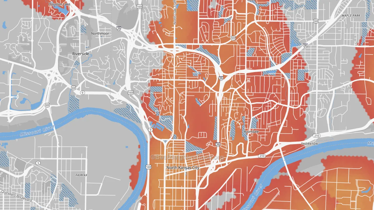 Transit Grade map of 64116, MO