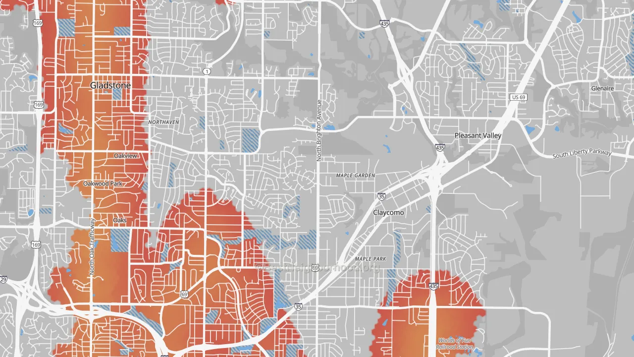 Transit Grade map of 64119, MO