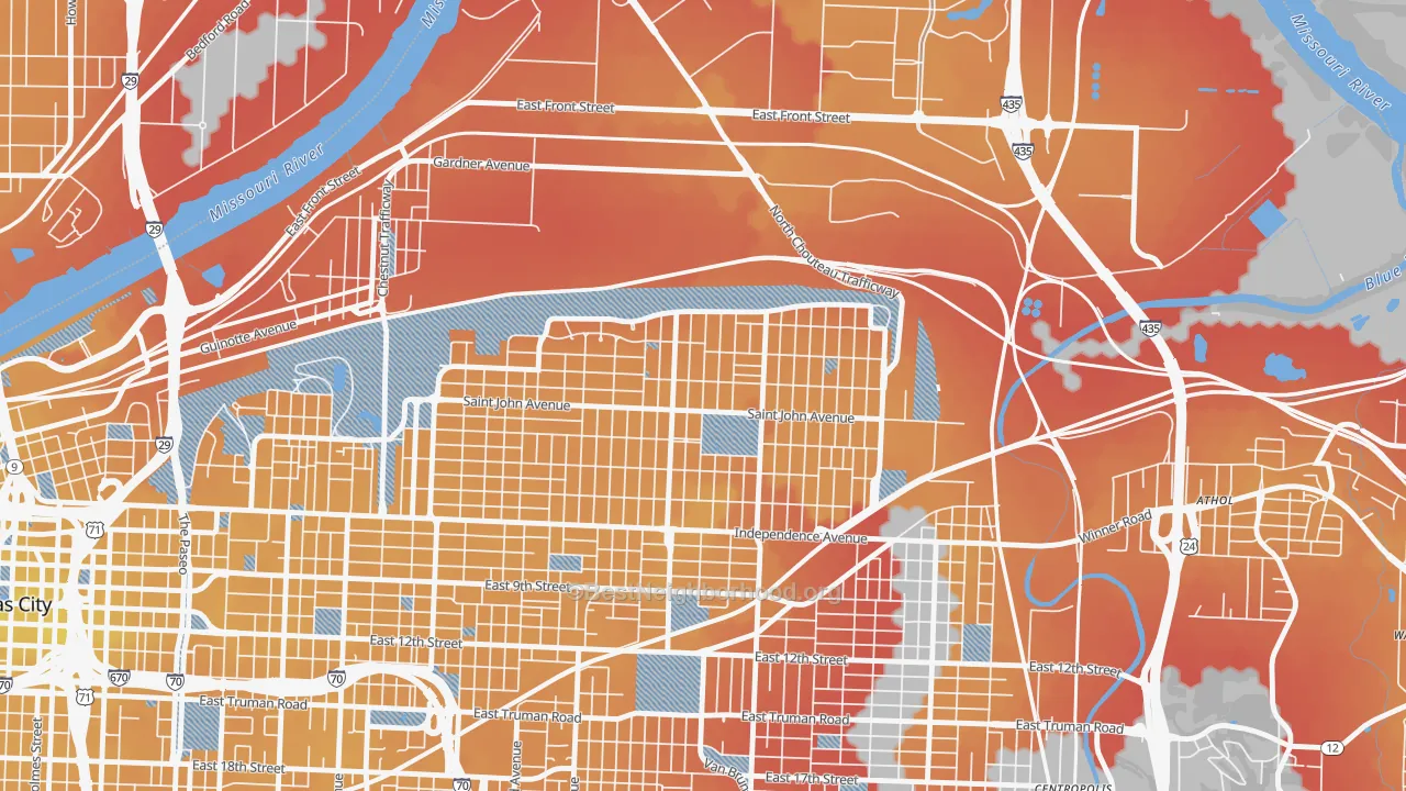 Transit Grade map of 64123, MO
