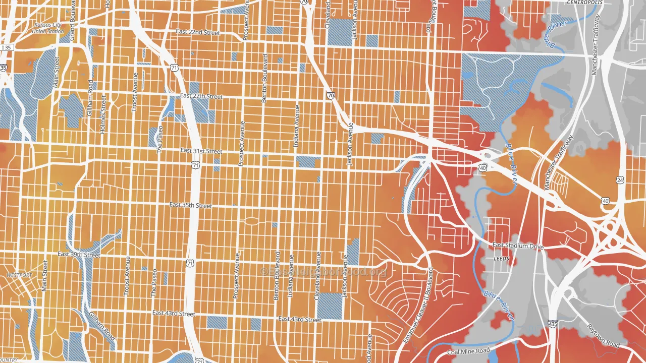 Transit Grade map of 64128, MO