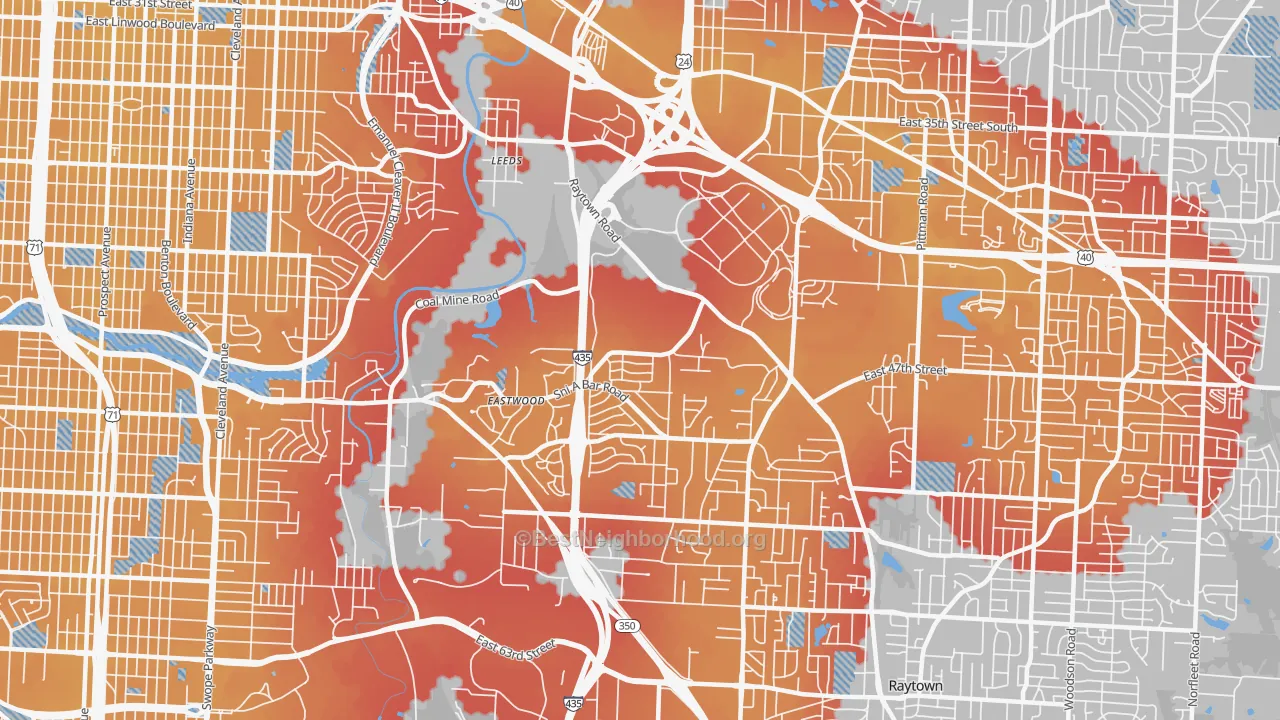 Transit Grade map of 64129, MO