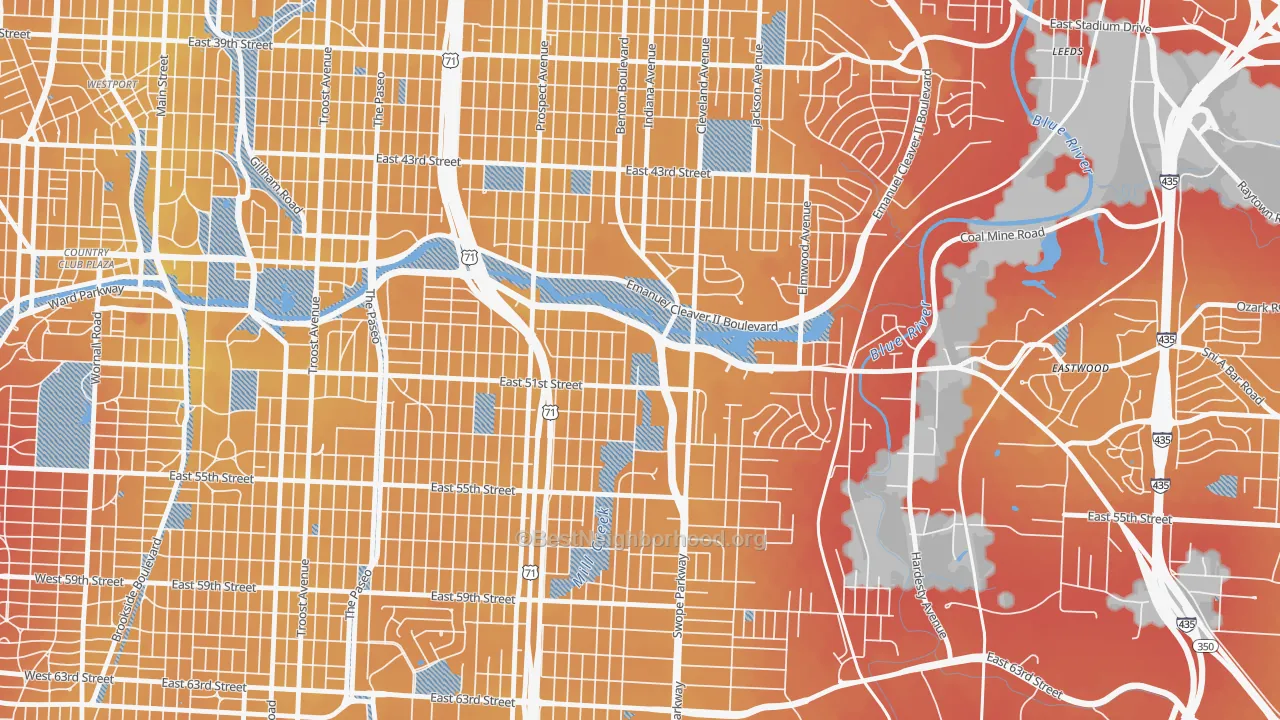 Transit Grade map of 64130, MO