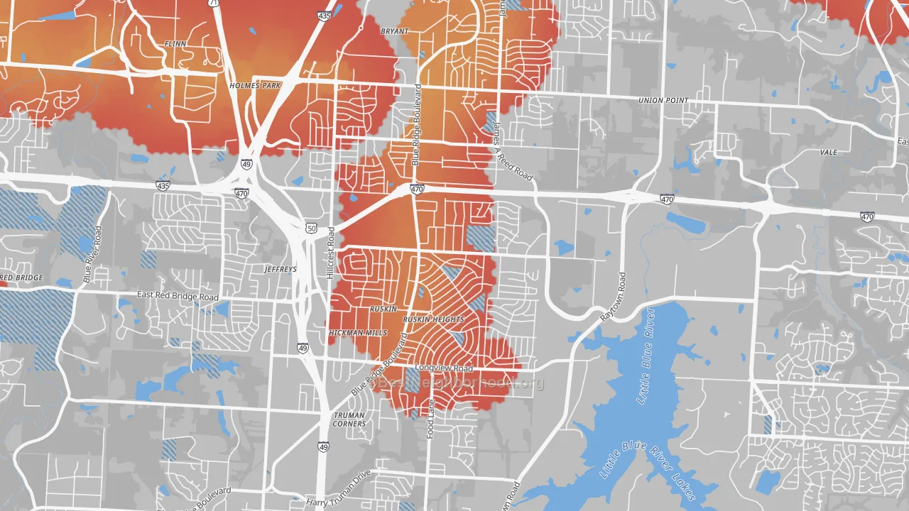 Transit Grade map of 64134, MO