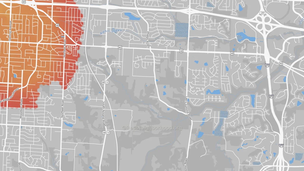 Transit Grade map of 64136, MO