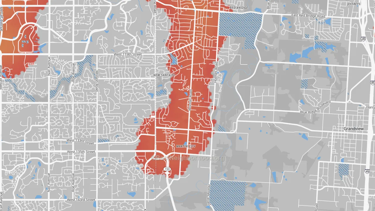 Transit Grade map of 64145, MO