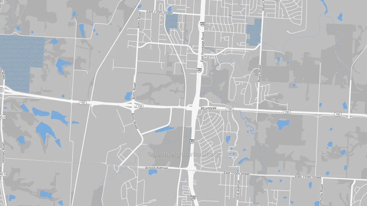 Transit Grade map of 64147, MO