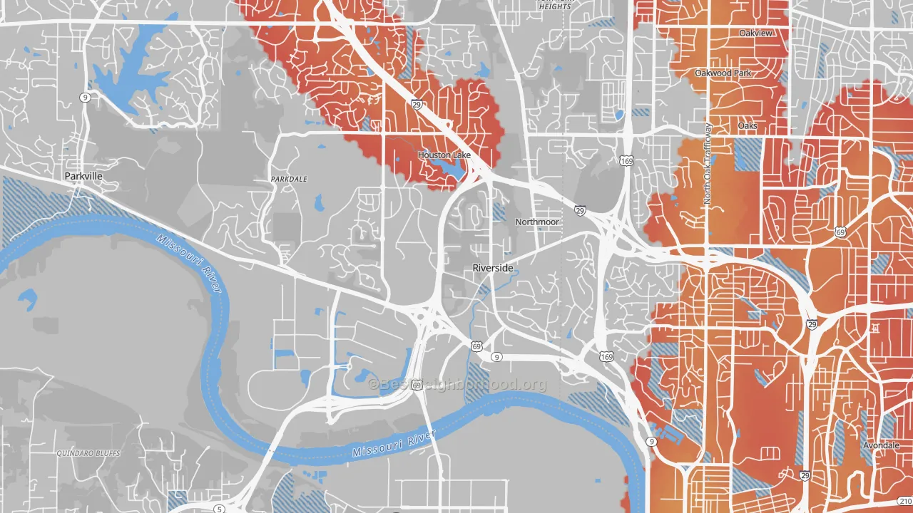 Transit Grade map of 64150, MO