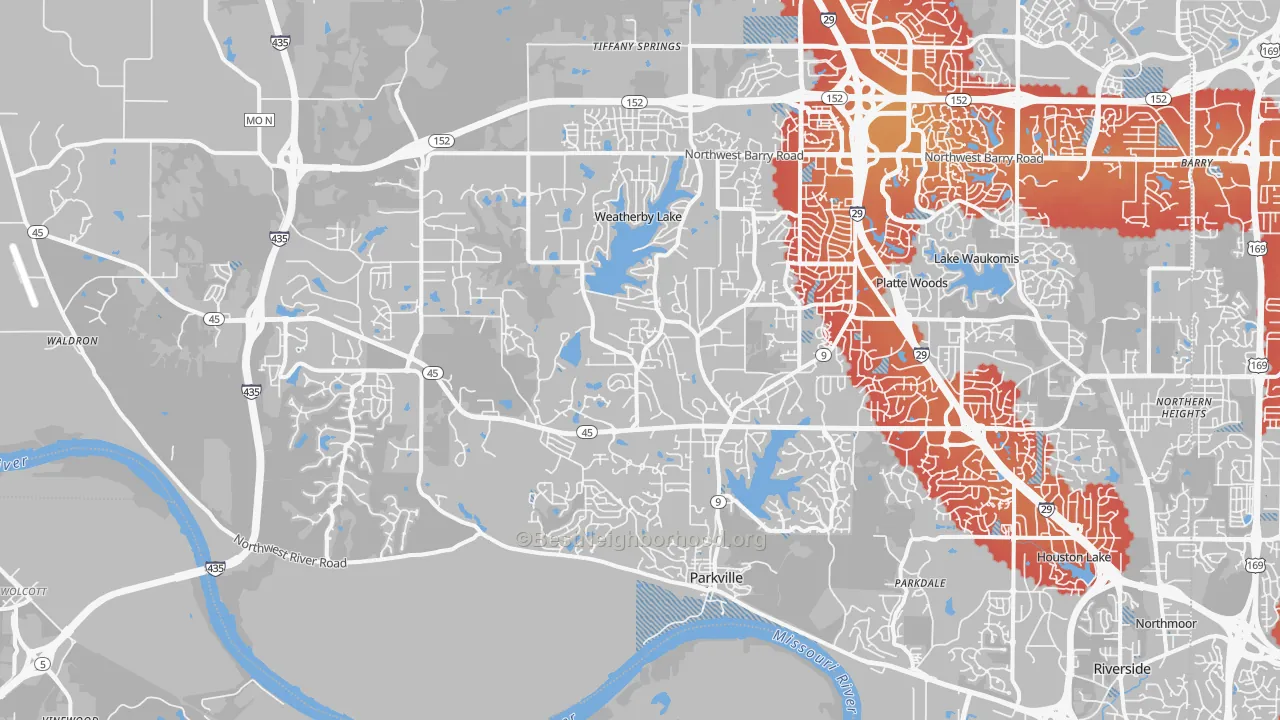 Transit Grade map of 64152, MO