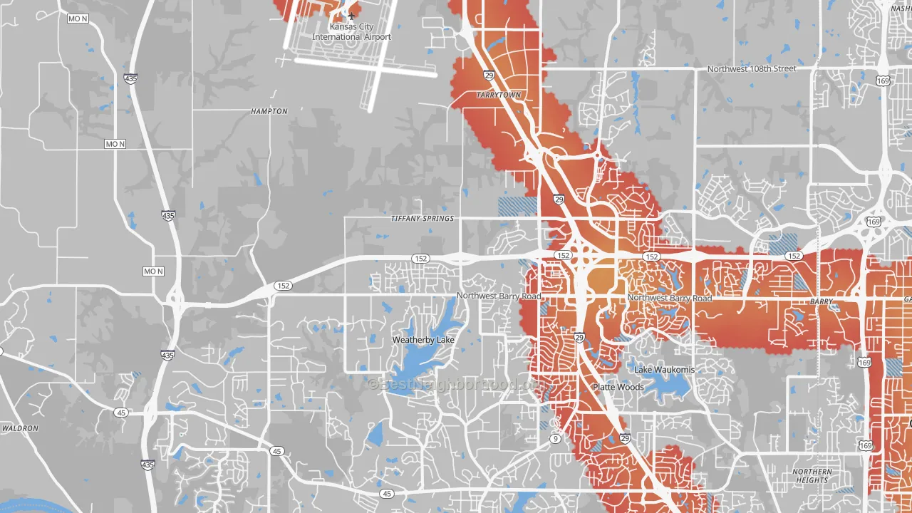 Transit Grade map of 64153, MO