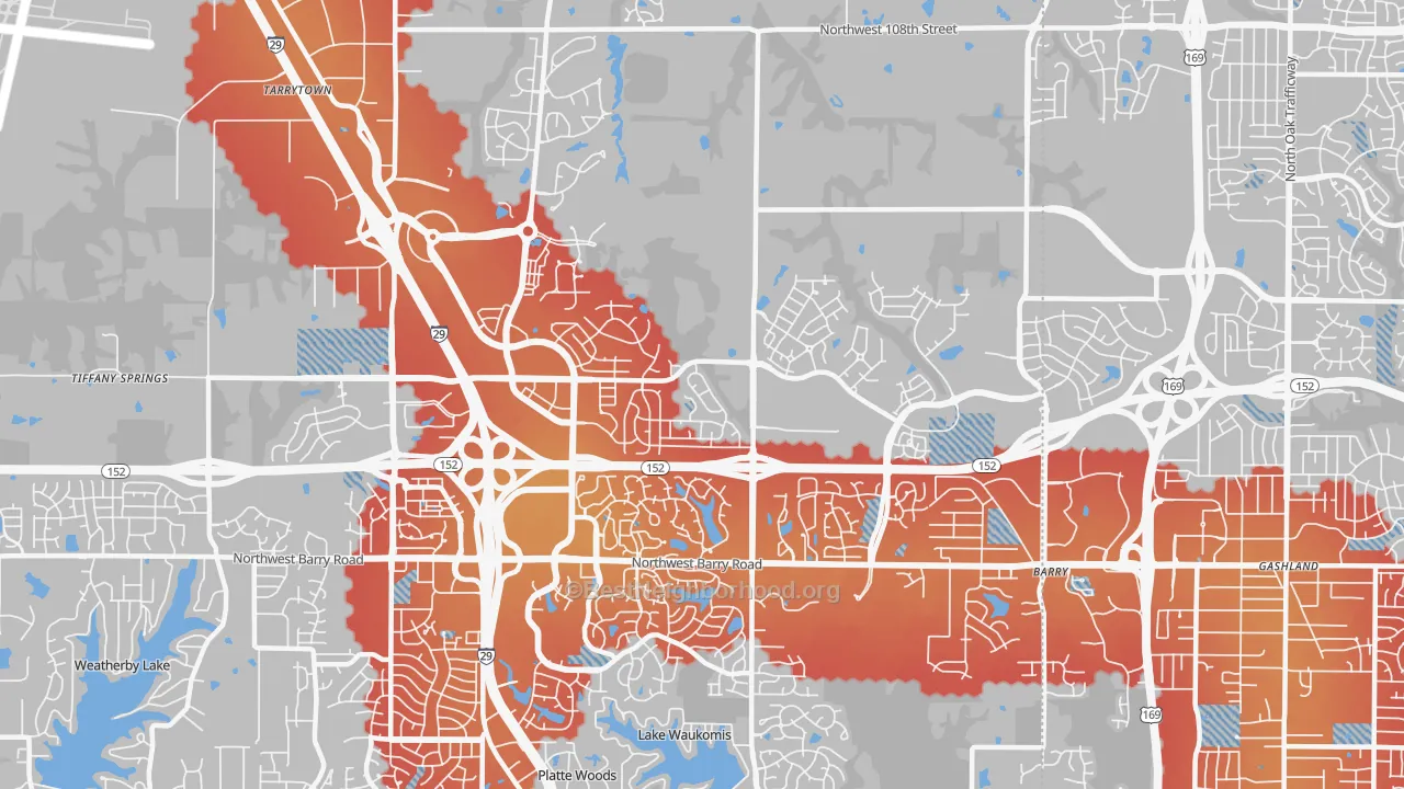 Transit Grade map of 64154, MO