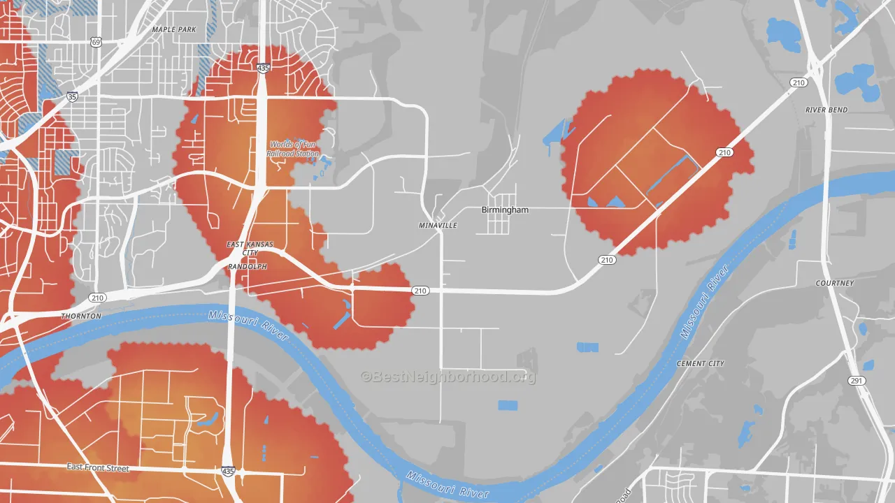 Transit Grade map of 64161, MO