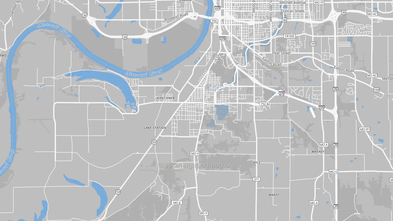 Transit Grade map of 64504, MO