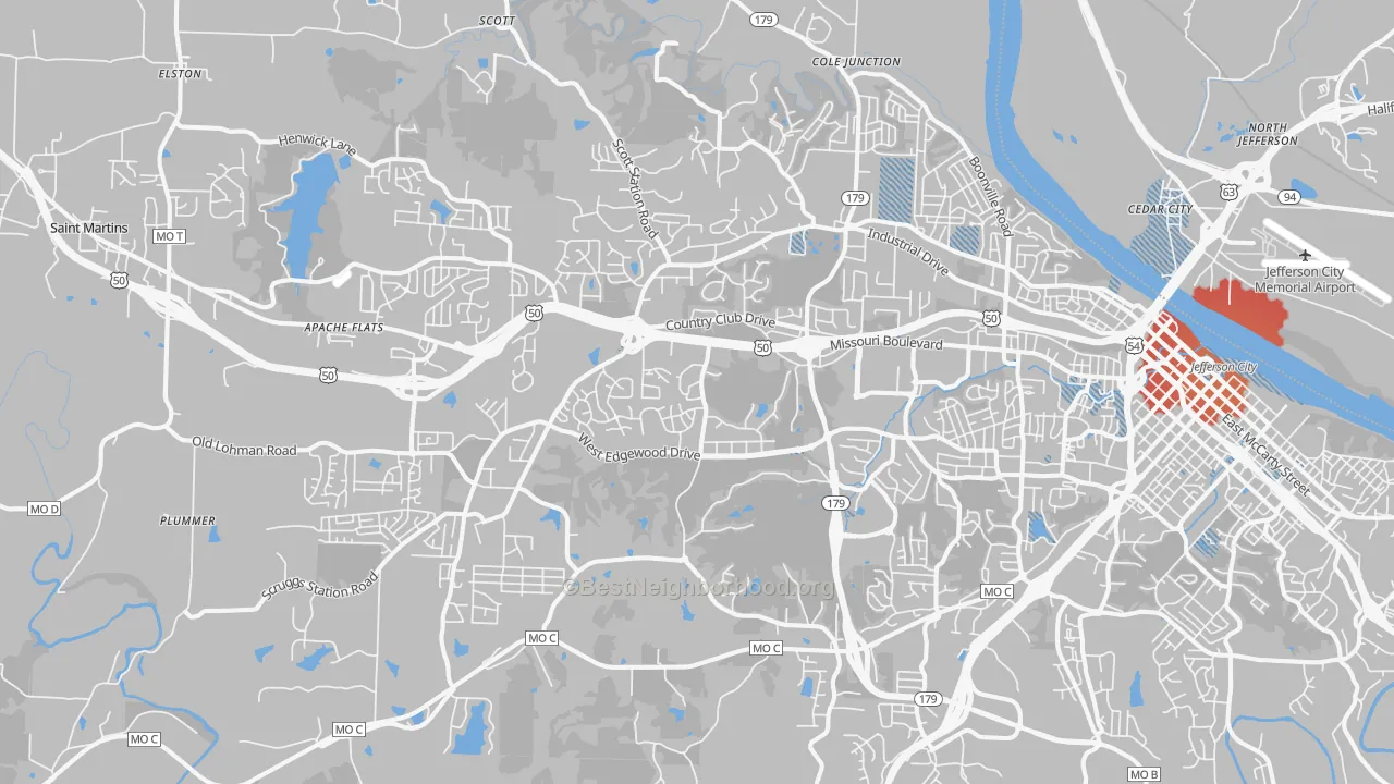 Transit Grade map of 65109, MO