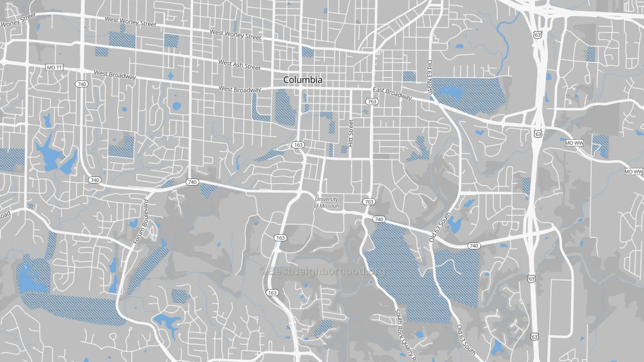 Transit Grade map of 65211, MO
