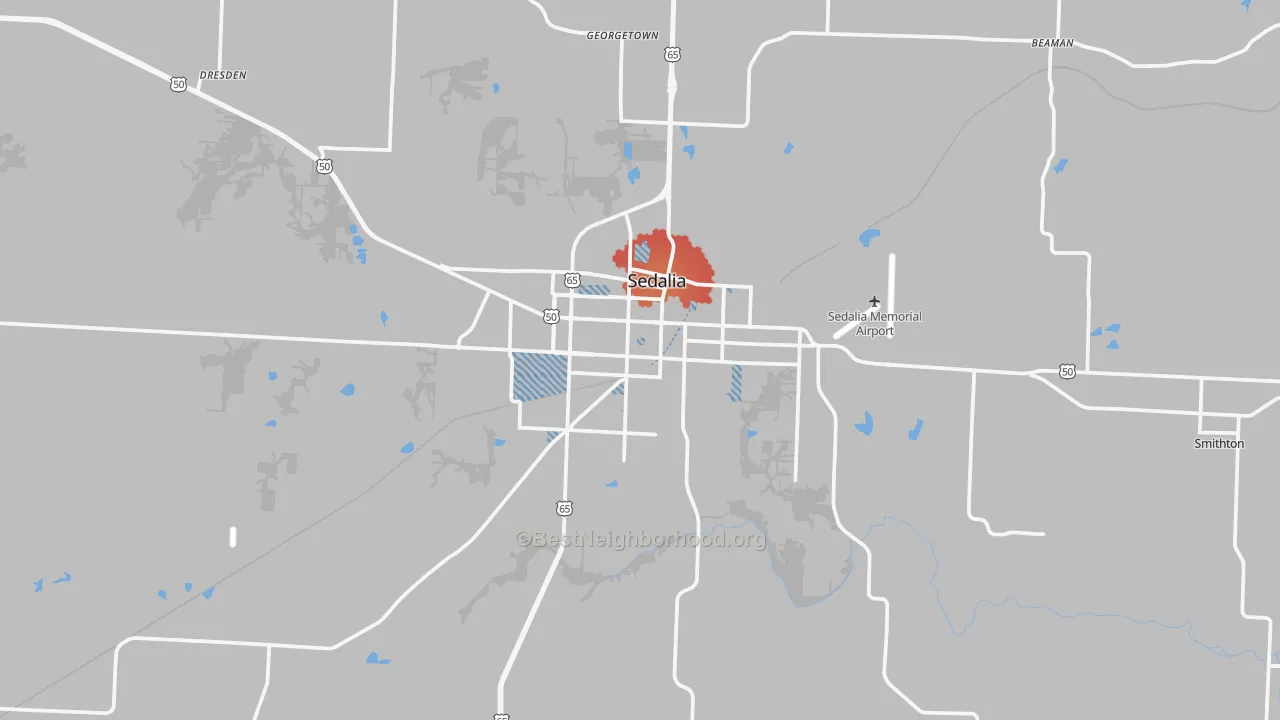 Transit Grade map of 65301, MO