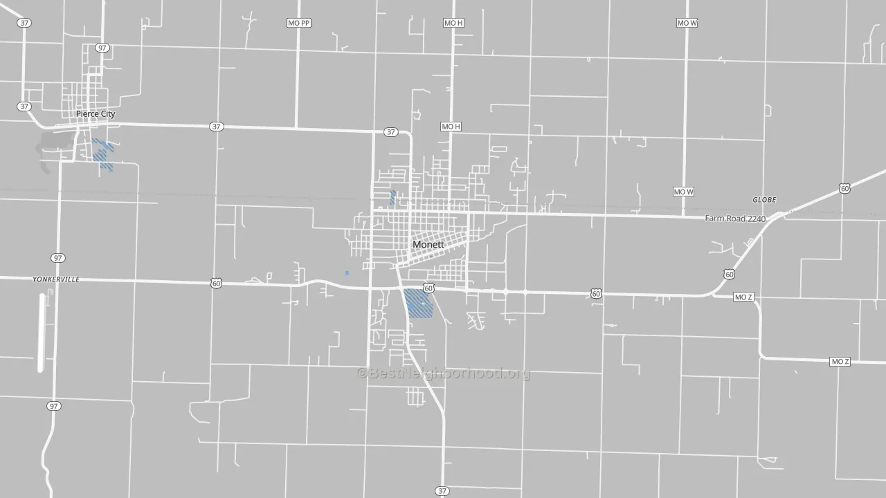 Transit Grade map of 65708, MO