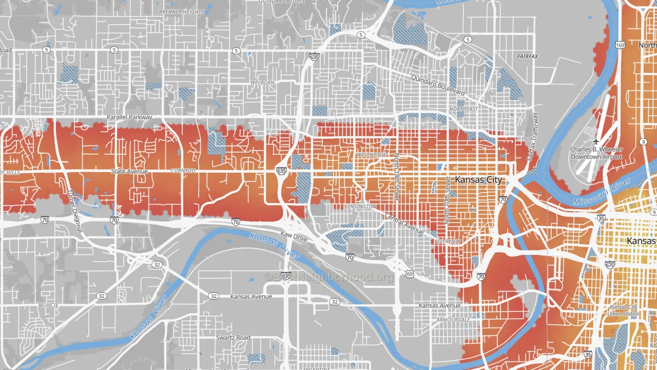 Transit Grade map of 66102, KS