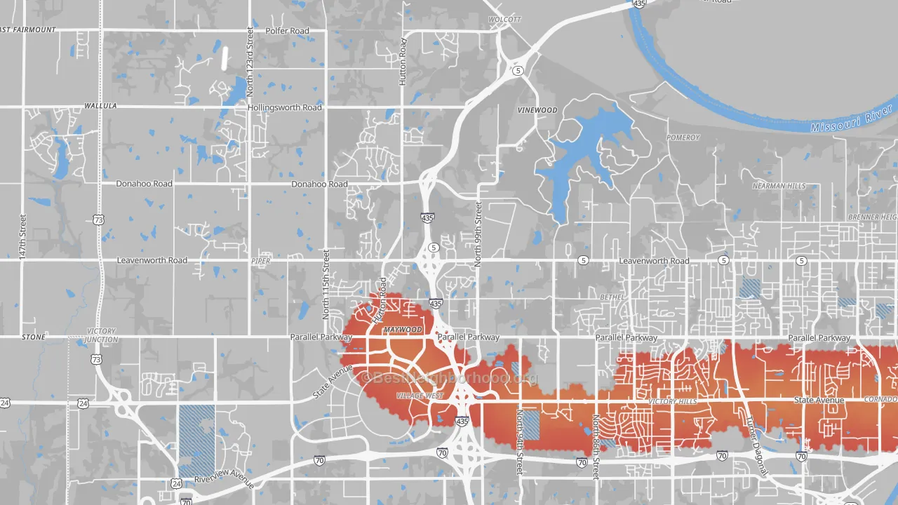 Transit Grade map of 66109, KS