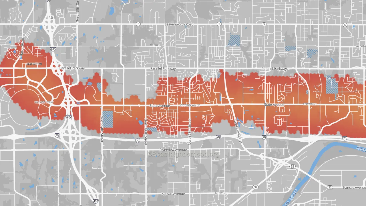 Transit Grade map of 66112, KS