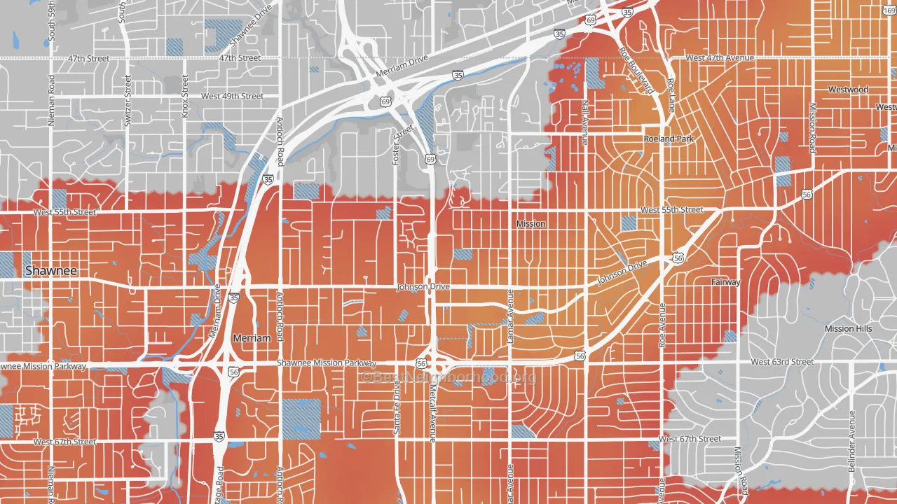 Transit Grade map of 66202, KS