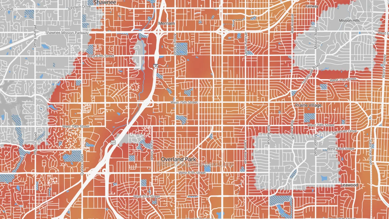 Transit Grade map of 66204, KS