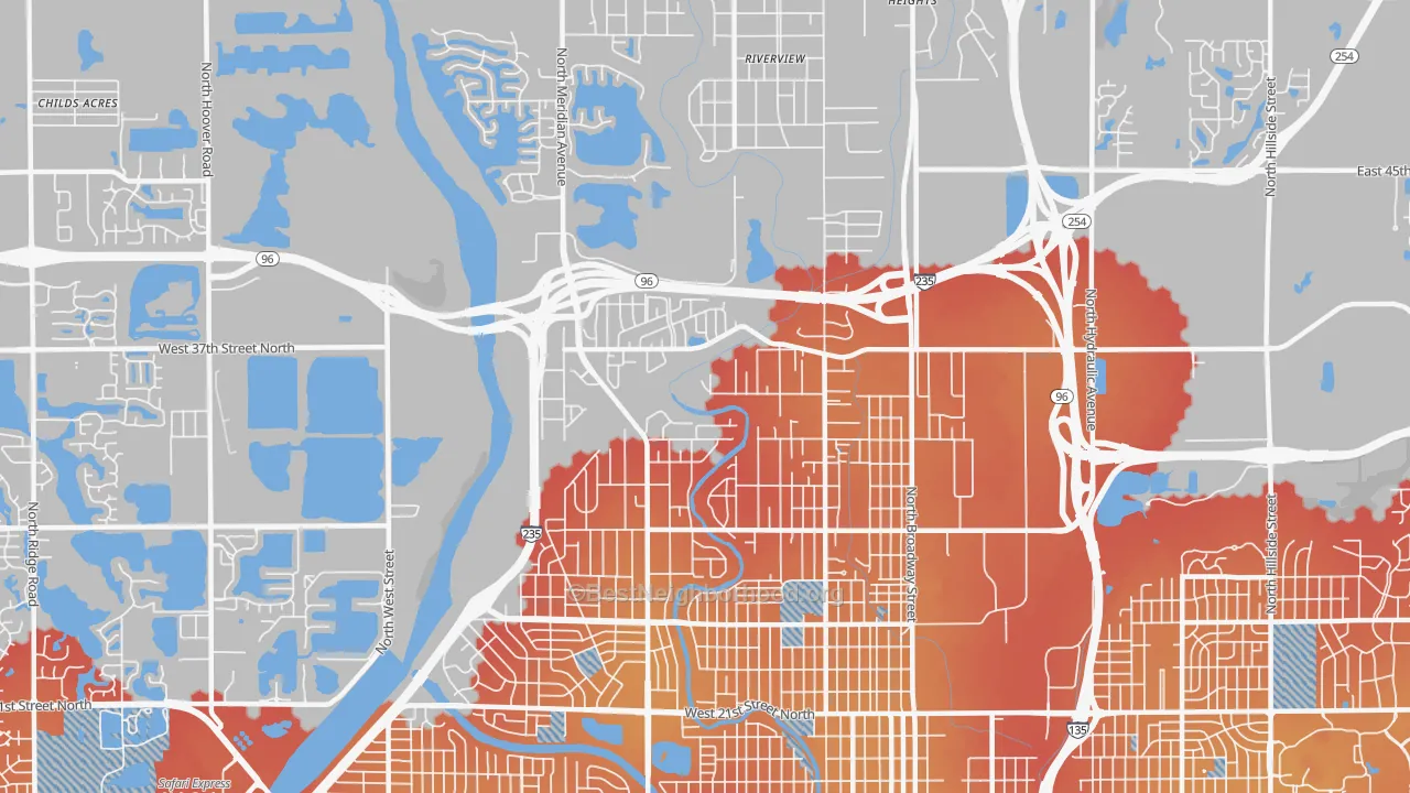 Transit Grade map of 67204, KS