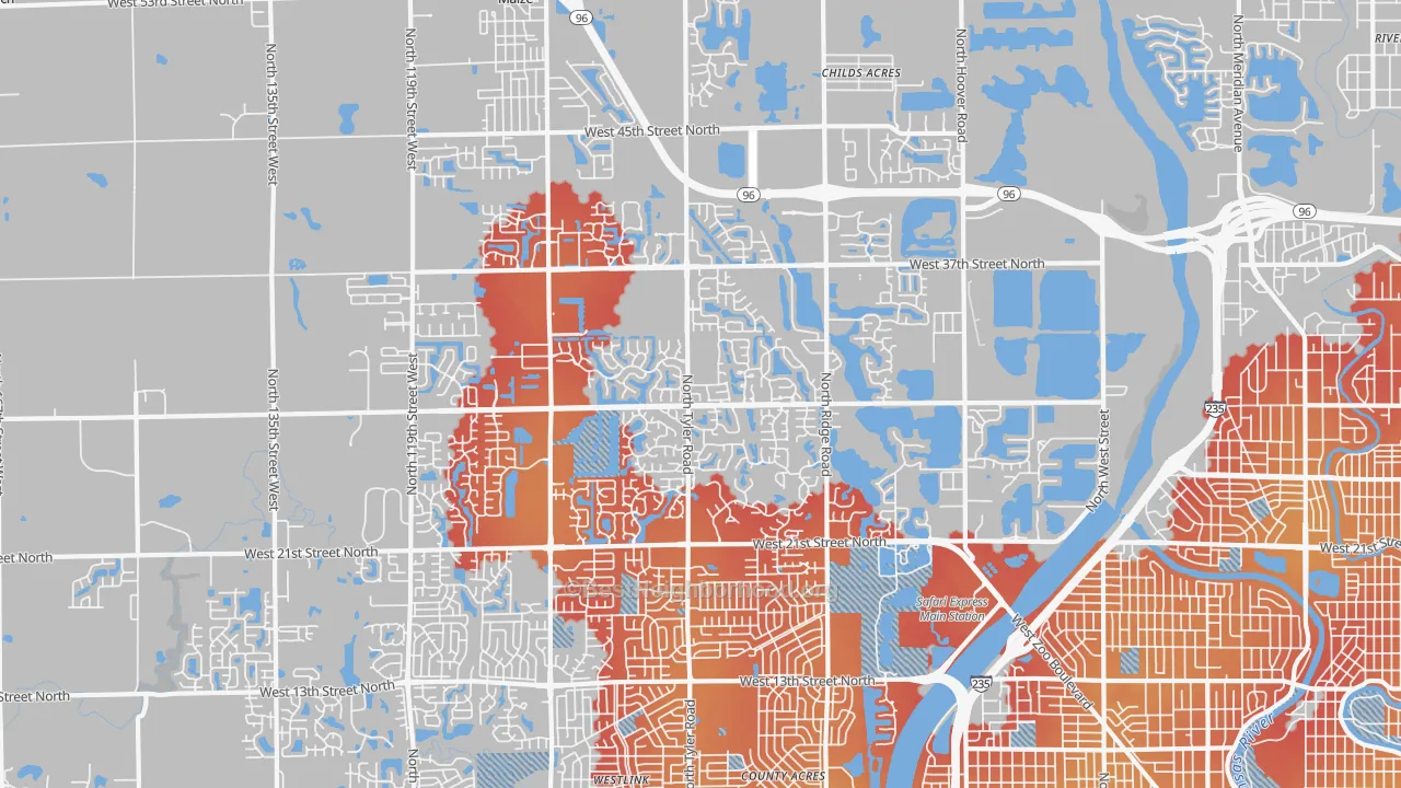 Transit Grade map of 67205, KS