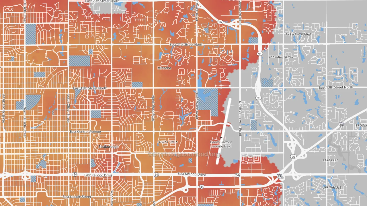 Transit Grade map of 67206, KS