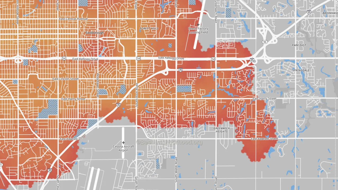 Transit Grade map of 67207, KS