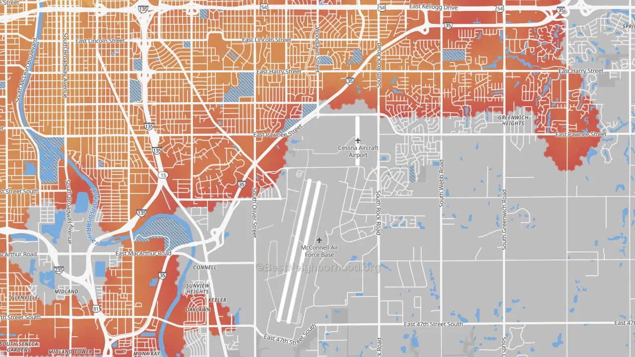 Transit Grade map of 67210, KS