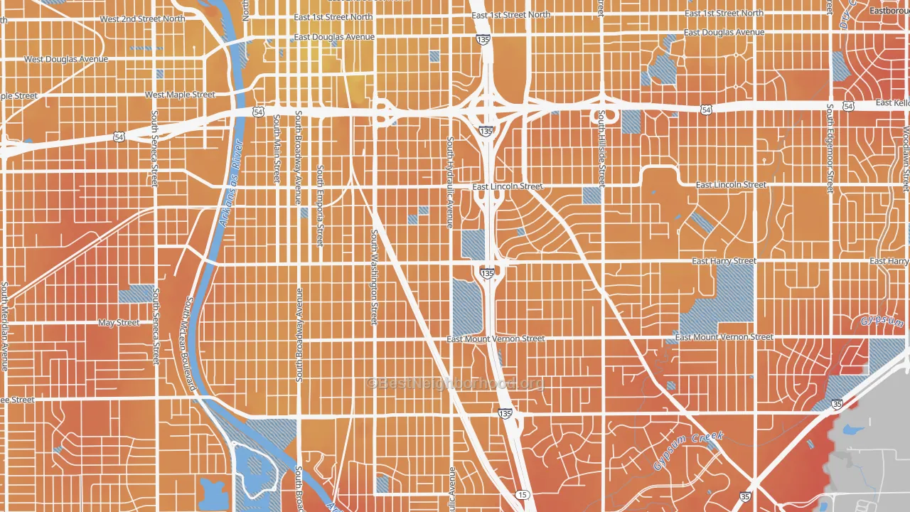 Transit Grade map of 67211, KS