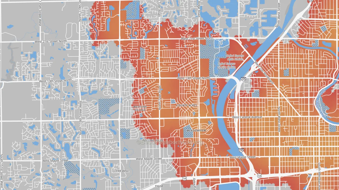 Transit Grade map of 67212, KS