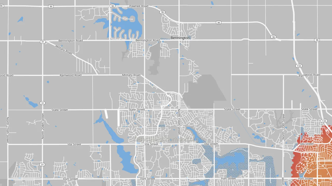Transit Grade map of 68007, NE