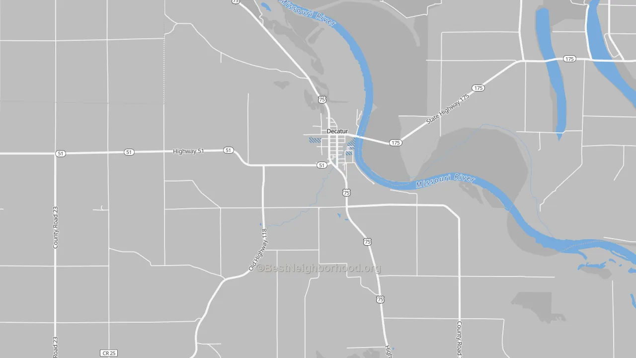 Transit Grade map of 68020, NE