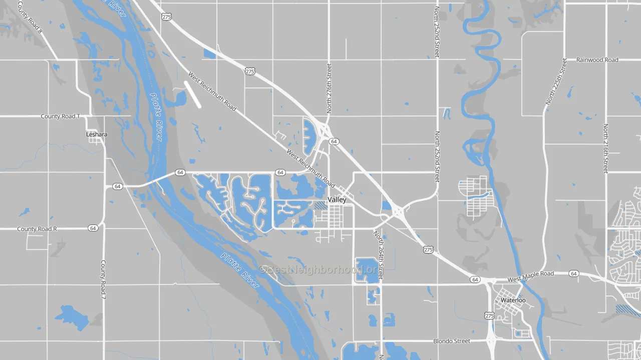 Transit Grade map of 68064, NE