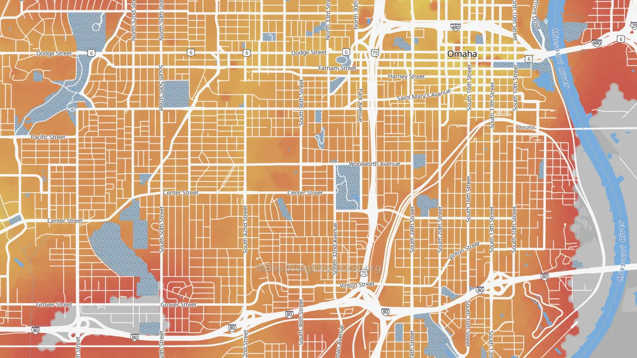 Transit Grade map of 68105, NE