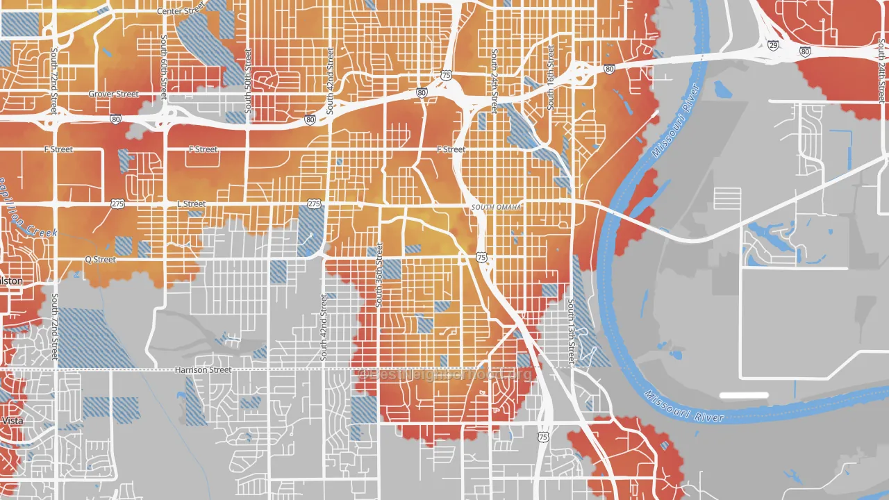 Transit Grade map of 68107, NE