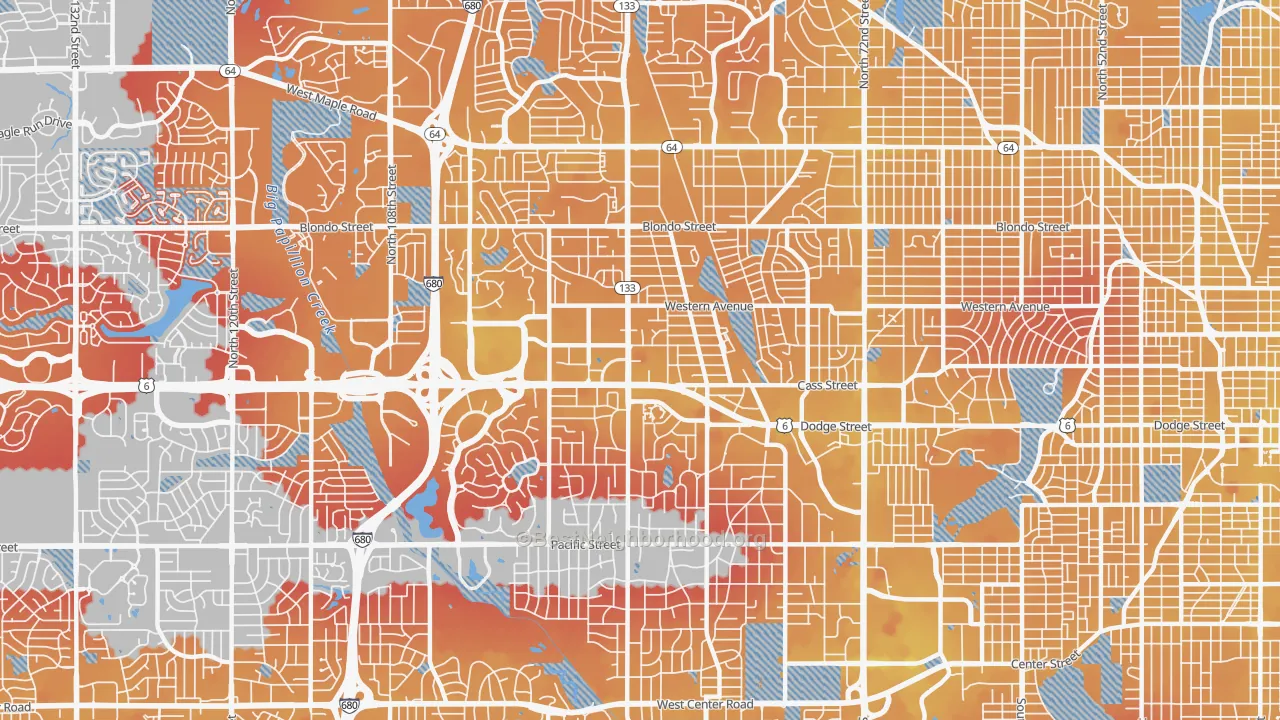 Transit Grade map of 68114, NE