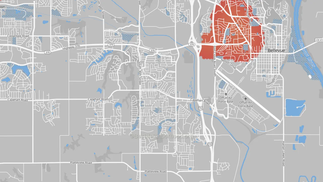 Transit Grade map of 68123, NE