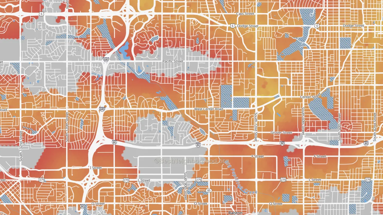 Transit Grade map of 68124, NE