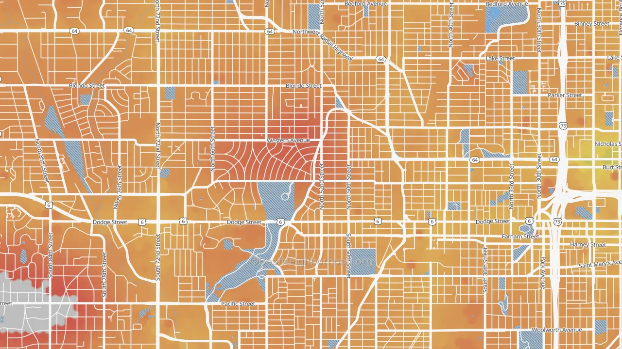 Transit Grade map of 68132, NE